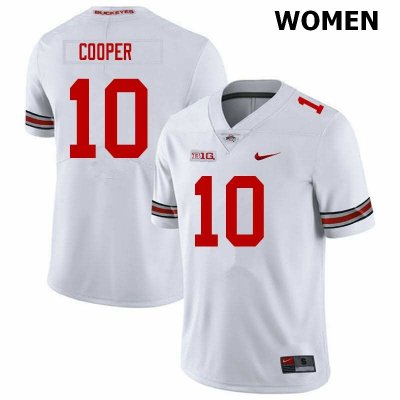 Women's Ohio State Buckeyes #10 Mookie Cooper White Nike NCAA College Football Jersey New YSP4644LV